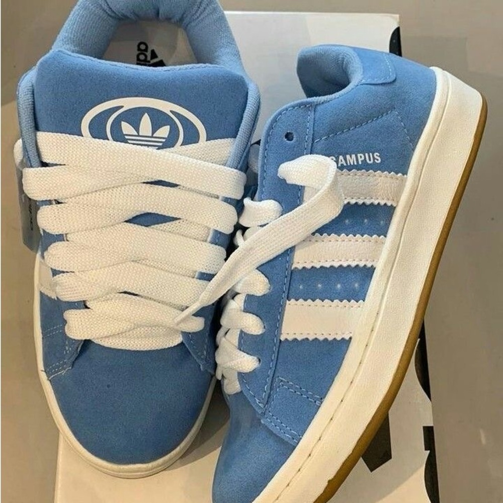 Adidas Campus Sky Blue and White Sneakers